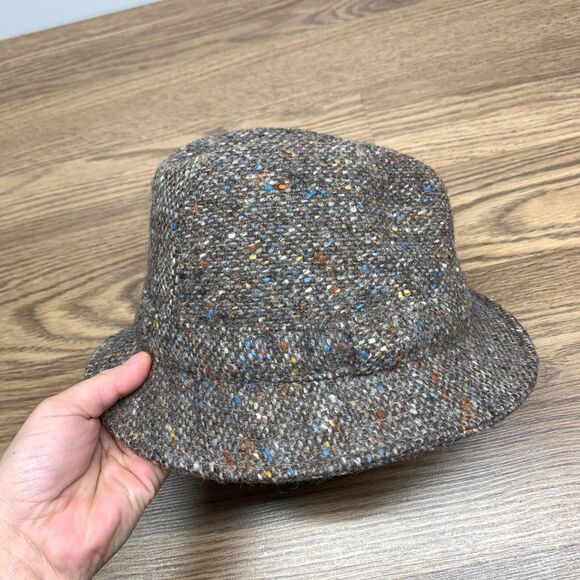 Vintage Tweed Wool Fedora, Hats Of Ireland Castlebar, Dongal Tweed, Size S 6 7/8 - Picture 4 of 9